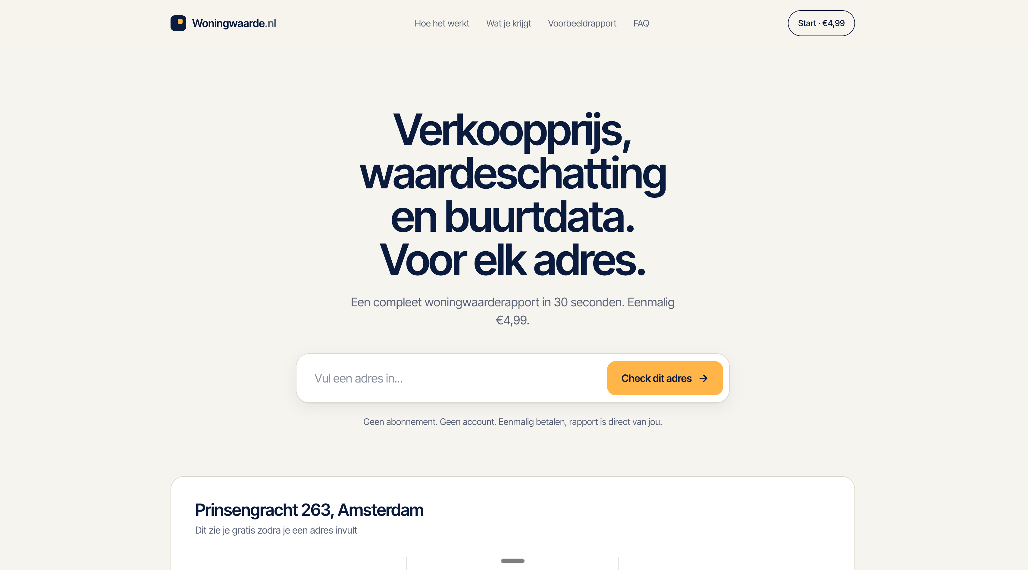 Woningwaarde.nl website